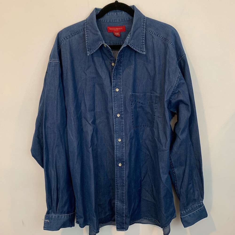 Banana republic denim button down XL
